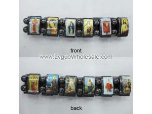 Magnetic Hematite Religious Sealed Icon Bracelet 7.8inch